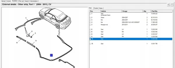 Vordere rechte Türdichtung Saab 9-3 Cabrio image 5