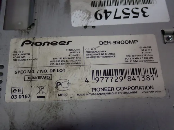 Autonauhuri Pioneer DEH-3900MP OEM Zawada-355749- image 6