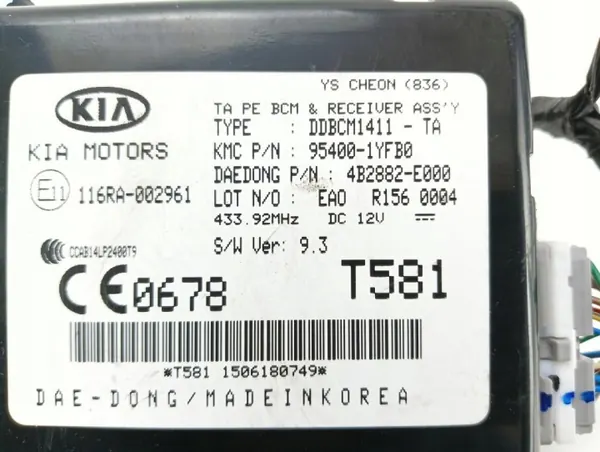 Módulo BCM OEM 95400-1YFB0 para Kia Picanto II image 6