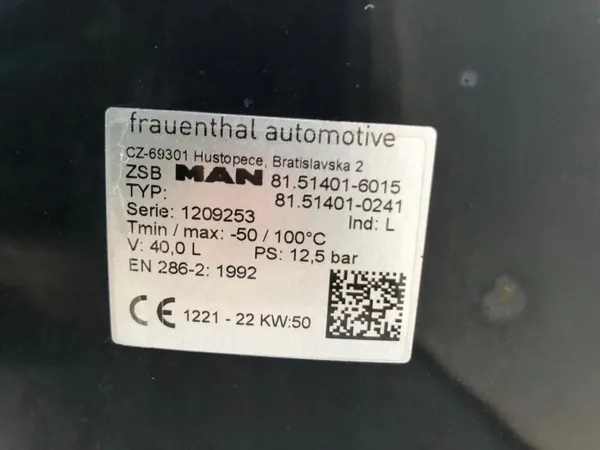 Tanque de ar 40L MAN TG3 Euro 6 OEM 81514016015 image 5