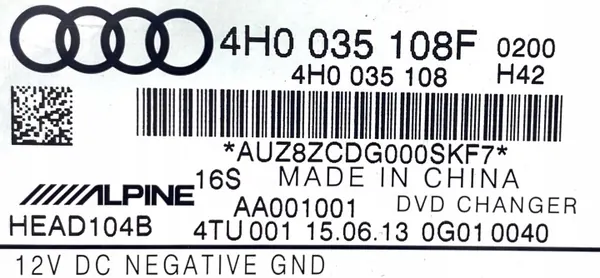 Lector DVD Audi OEM 4H0035108F Usado image 4
