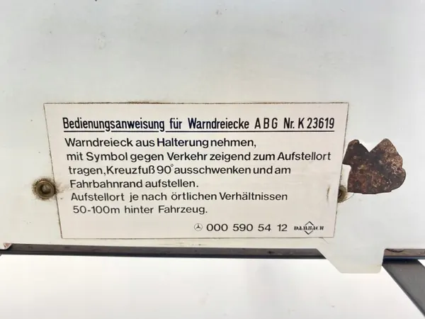 Triangle de signalisation OEM 0005905412 Mercedes W124 W126 image 9