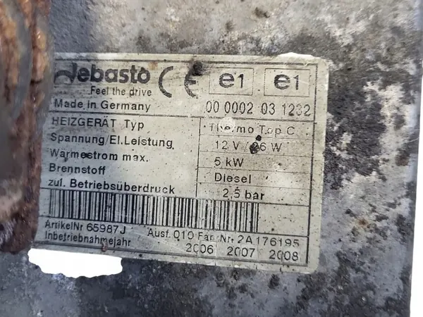 Chauffage Webasto OEM 000002031232 pour Citroen Jumpy image 5