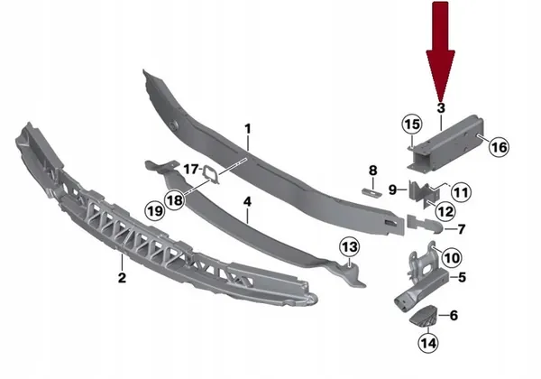Zona de impacto de para-choque BMW 3 F30 F31 F20 F22 Esquerda Direita Conjunto image 2