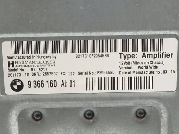 OEM 9366160 Audioversterker voor BMW 5 Serie F10/F11 image 6