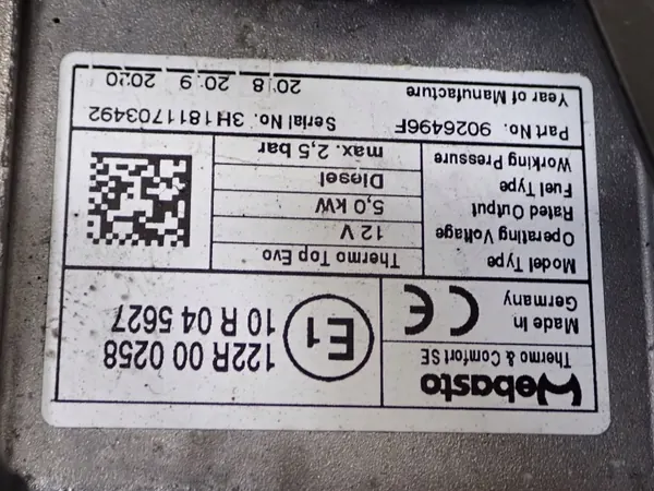 Calefactor Webasto OEM 31694658 para Volvo XC60 II image 8