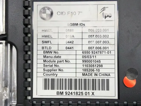 BMW 5 F10 navigointinäyttö OEM 6550924787101 image 3
