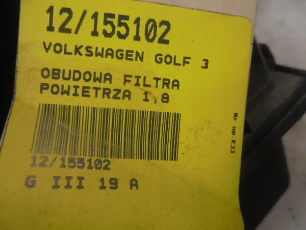 VW Volkswagen Golf 3 MK3 Ilmansuodattimen Kotelo 1H0129607AN image 4