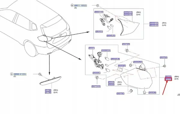 Nissan OE 265506FP0A Bakljus image 6