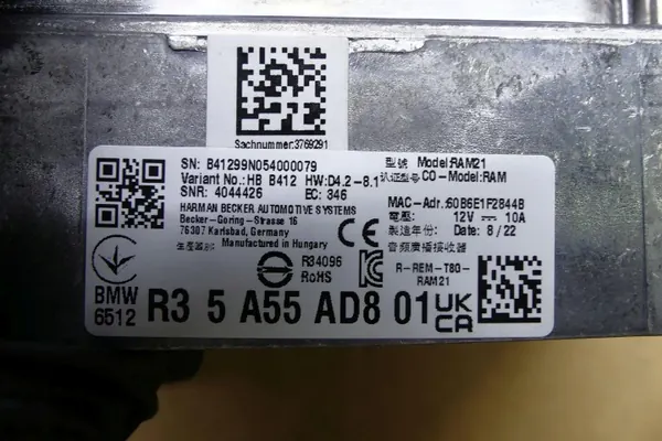 Amplificador BMW OE 5A55A55 AD8 HBB412 60B6E1F2844B image 8