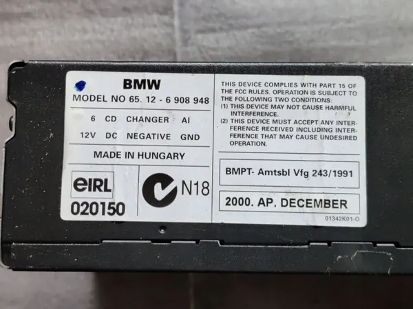 Trocador CD/DVD BMW OEM 65126908948 para Série 5 E39 image 7