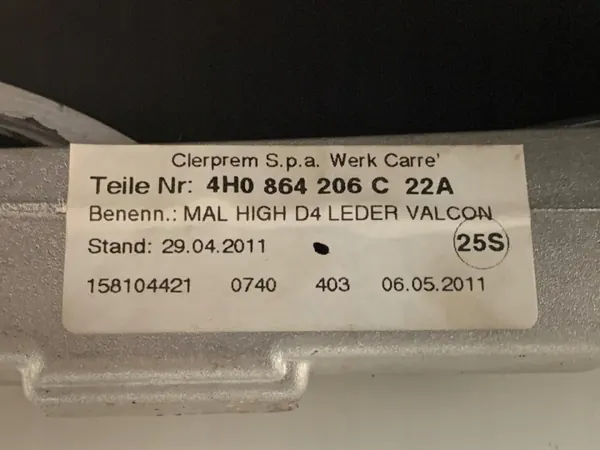 Accoudoir OEM 4H0864206C pour Audi A8 D4 Berline 2009-2018 image 6