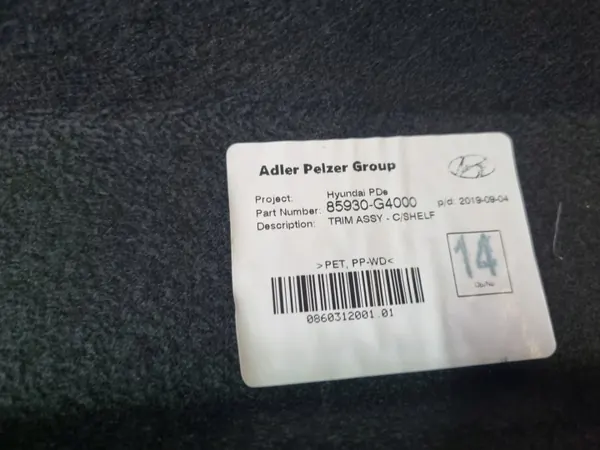 Étagère arrière OEM 85930-G4000 pour Hyundai i30 III Hatchback image 5