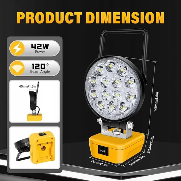 Feu de travail LED RIGIDON JY-04-4in-42R-PMB-F-FBA 6000K image 3