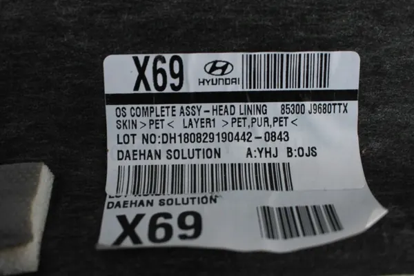 Dakbekleding met Lampen OEM 85300J9680TTX voor Hyundai Kona image 9