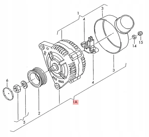 ALTERNATOR AUDI A4 B6 2.0 06B903016Q image 2