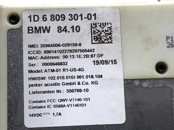 Module antenne OEM 6809301 pour BMW F30 Berline 2011-2018 image 4