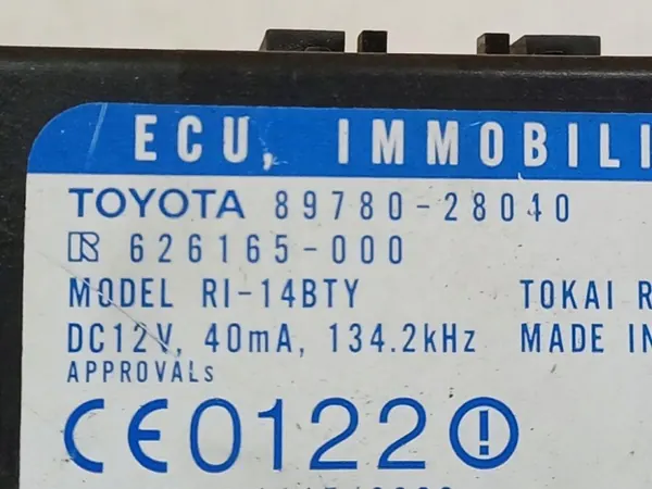 Ordinateur d'immobilisation OEM 8978028040 Toyota Previa image 5