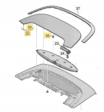 Audi A5 Cabrio Dachfachabdeckung OEM 8W7867877B image 3