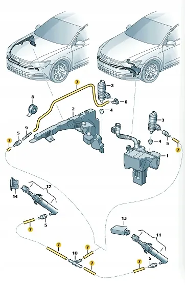 Tuyau de lavage phare Skoda Superb III 3V0955970E image 3