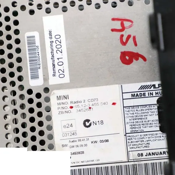 Mini Cooper CD-radio OEM 3455540 voor R55 R56 image 9