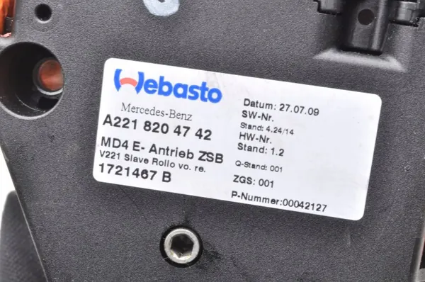 Motor de teto solar Mercedes S W221 OEM A2218204742 image 3