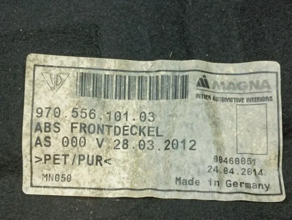 Isolation de capot Porsche Panamera OEM 97055601003 image 3