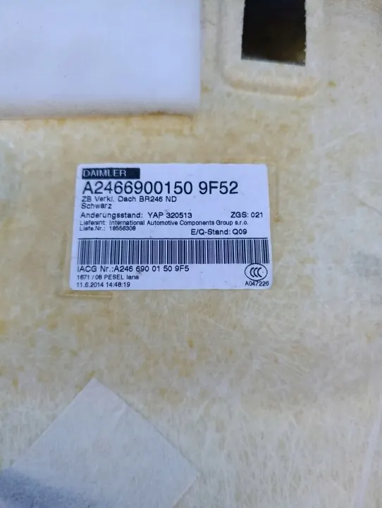 Mercedes W246 Dakbekleding Handvatten Set OEM A2466900150 image 9