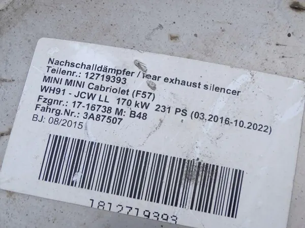 OEM 8603676 GBI_BMW A Uitlaatdemper voor MINI F57 JCW image 10