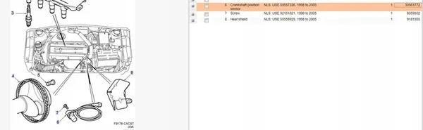 Kampiakselin sijaintisensori Saab 9-5 2.3L 0261210265 image 6