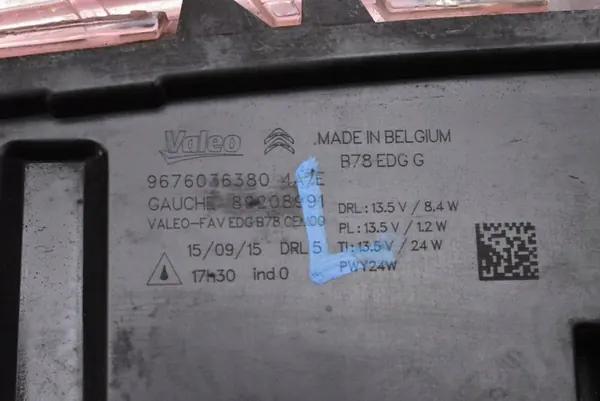 Faros izquierdo DRL EU 9676036380 Citroen C4 Picasso II image 7