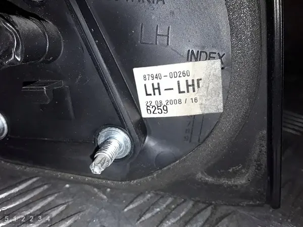 Vasen peili Toyota Yaris II 2009 image 6