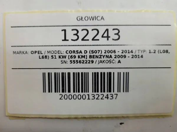 Cabeça de árvore de cames OEM 55562229 para Opel Corsa D 1.2 image 10