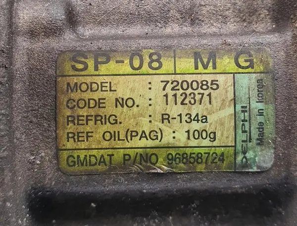 Compresor de aire acondicionado Chevrolet Matiz II 1.0 OEM 96858724 image 5