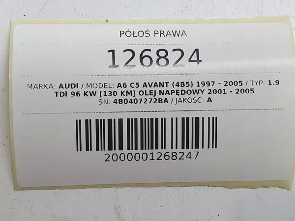 Höger drivaxel Audi A6 C5 1.9 TDI image 7