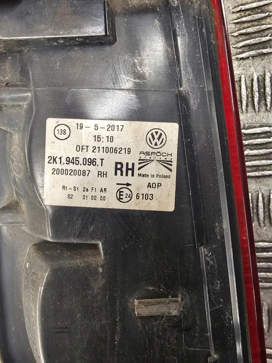 Lámpara LED trasera derecha Volkswagen Caddy 2K 2K5 2K1945096T image 3