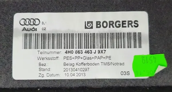 Piso de porta-malas Audi A8 D4 OEM 4H0863463J 9X7 image 7