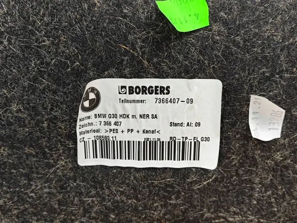 OEM 7366407 Bagageutrymmesmatta för BMW G30 Sedan image 6