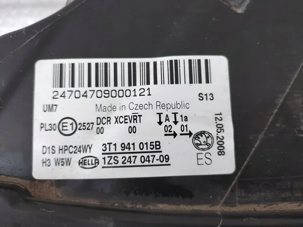 VASEN REFLEKTORI SKODA SUPERB II 3T1941015B image 4