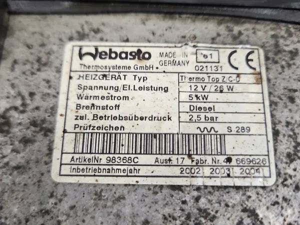 Aquecedor Webasto OEM IMPRK1462459 para Chrysler Voyager image 3