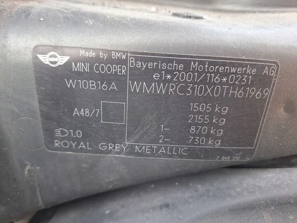 MINI ONE COOPER R50 R52 R53 Moottori 1.6 16V W10B16A image 3