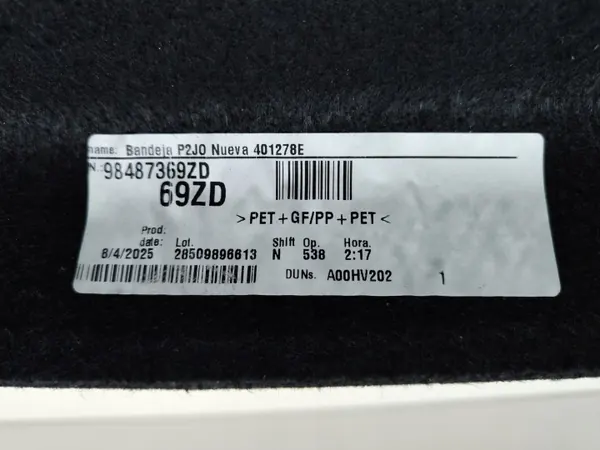 OEM 98487369ZD Taka takakontin hylly Opel Corsa F image 5