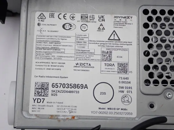 Écran Navigation Skoda Fabia IV OEM 657035869A image 8