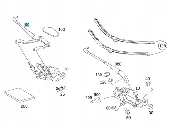 Mercedes W221 oikea pyyhinvarsi OEM A2218200244 image 5