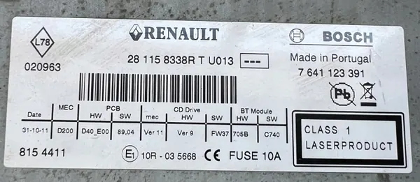 Rádio Renault Master III OEM 281158338R - Usado image 4