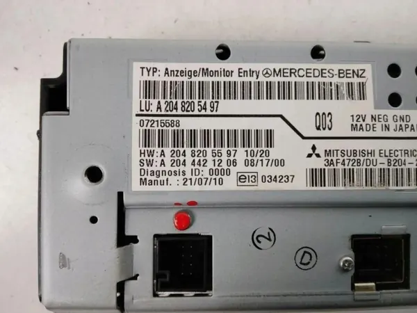 Écran de navigation Mercedes-Benz OEM A2048205497 image 5