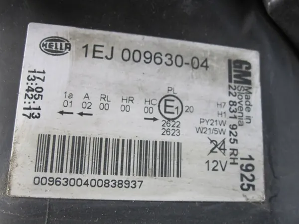 OPEL INSIGNIA A Oikea Etuvalaisin 22831925 image 5