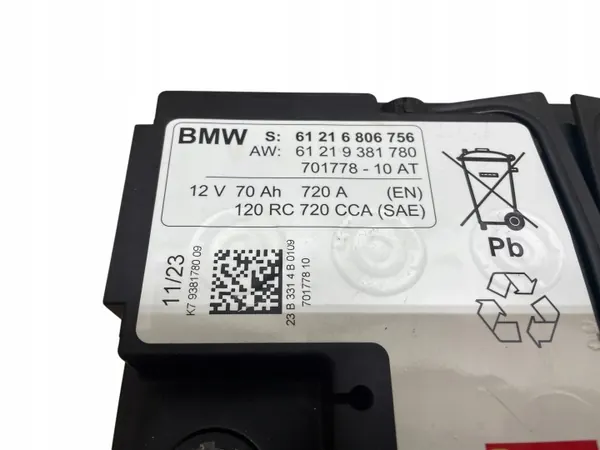 Batterie AGM OEM 6806756 12V 70Ah pour BMW image 4
