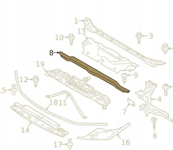BMW 4 G22 G23 G26 20- Trave centrale anteriore INS51645A05B94 image 2