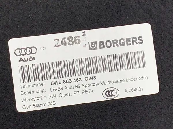 OEM 8W8863463 Bagageutrymmesmatta för Audi A5 F5 Hatchback image 3